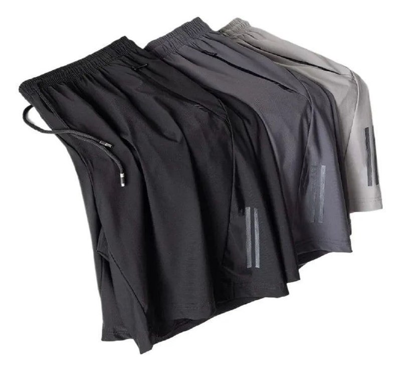 Kit com 3 Bermudas De Seda Gelada Dry Fit