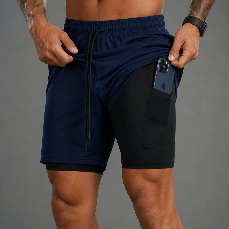 Kit 4 Shorts 2 Em 1 Duplo Dryfit Masculino Compressão Térmic