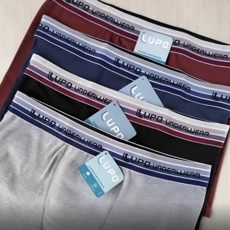 Kit 10 Cueca Boxer Lupo Algodão Cotton Conforto Original Box