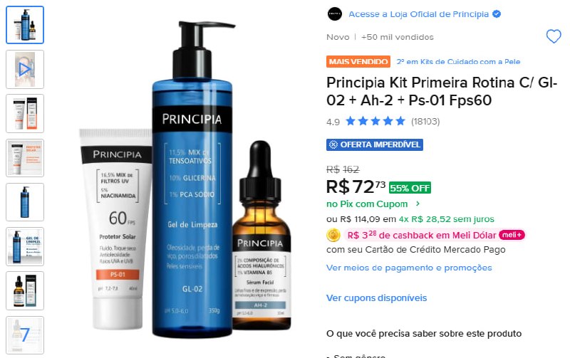 Principia Kit Primeira Rotina C/ Gl-02 Ah-2 Ps-01 Fps60