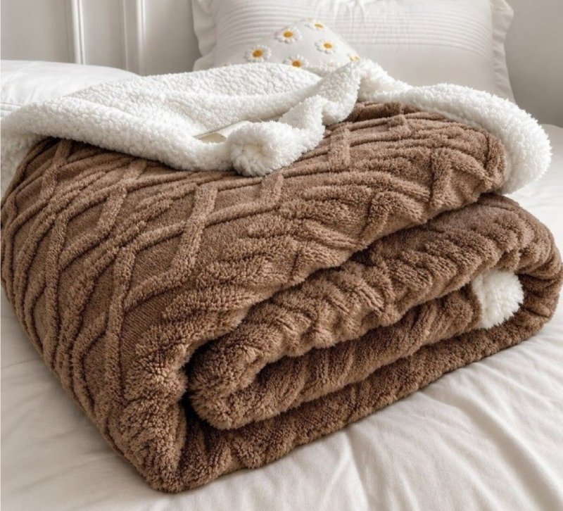 Cobertor Manta De Casal 2,00x1,80 Canelada Sherpa Cores