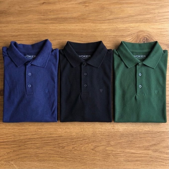 Kit com 3 Camisas Gola Polo Voker + Frete Grátis