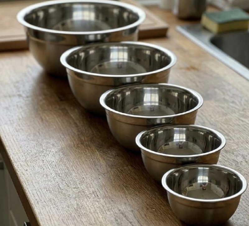 Kit 5 Tigelas Bowls Em Aço Inox Saladeira Alta Qualidade Inox