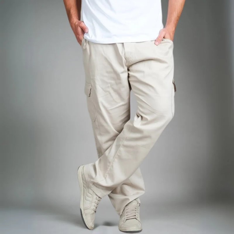 Calça Masculina Cargo Bege Streetwear Cordão 34 A 44 + Cores + Frete Grátis