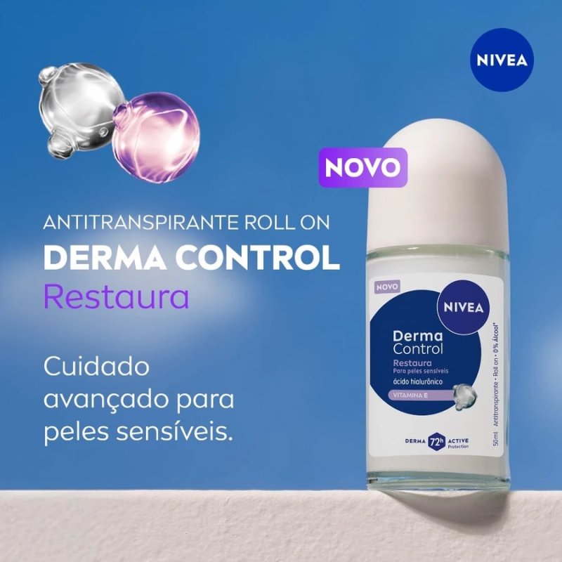 2 Desodorante Nivea Roll-On Restaura 50ml Antitranspirante