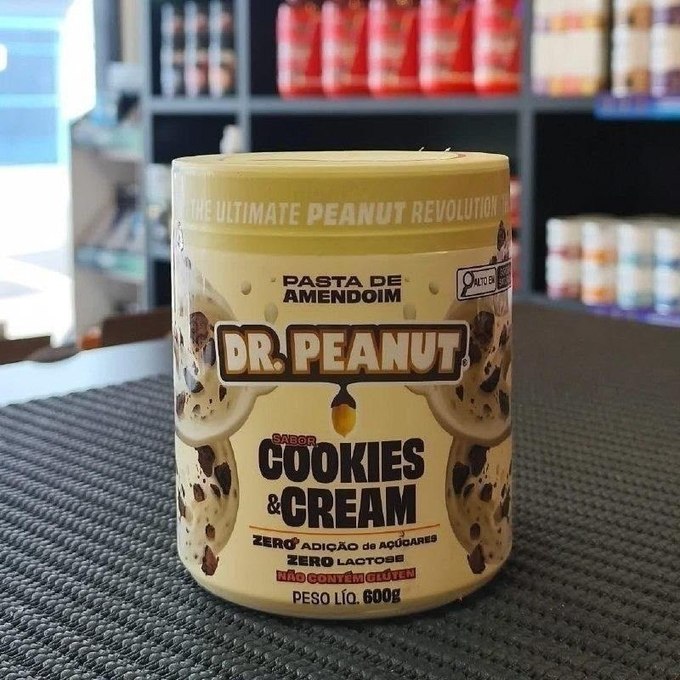 Pasta de Amendoim Dr. Peanut Sabor Cookies & Cream de 600g