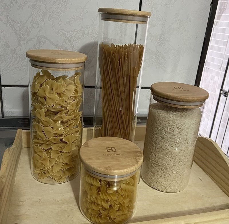 Electrolux Kit Potes Herméticos com Tampa De Bambu 4 Unidades