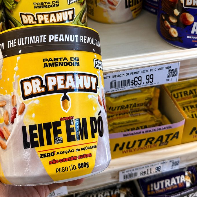 Pasta de Amendoim Com Whey Protein Leite em Pó 600g Dr Peanut