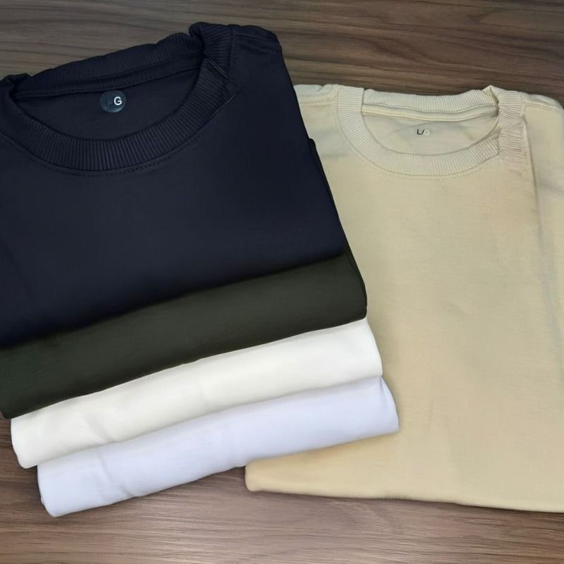 Kit 4 Camisas Camiseta Básica Lisa 100% Algodão Premium 30.1