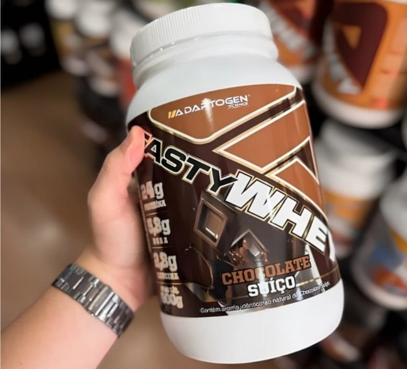 Suplemento Tasty Whey 3w Gourmet Whey Protein Adaptogen Science Pote 900g Sabor Chocolate Suiço