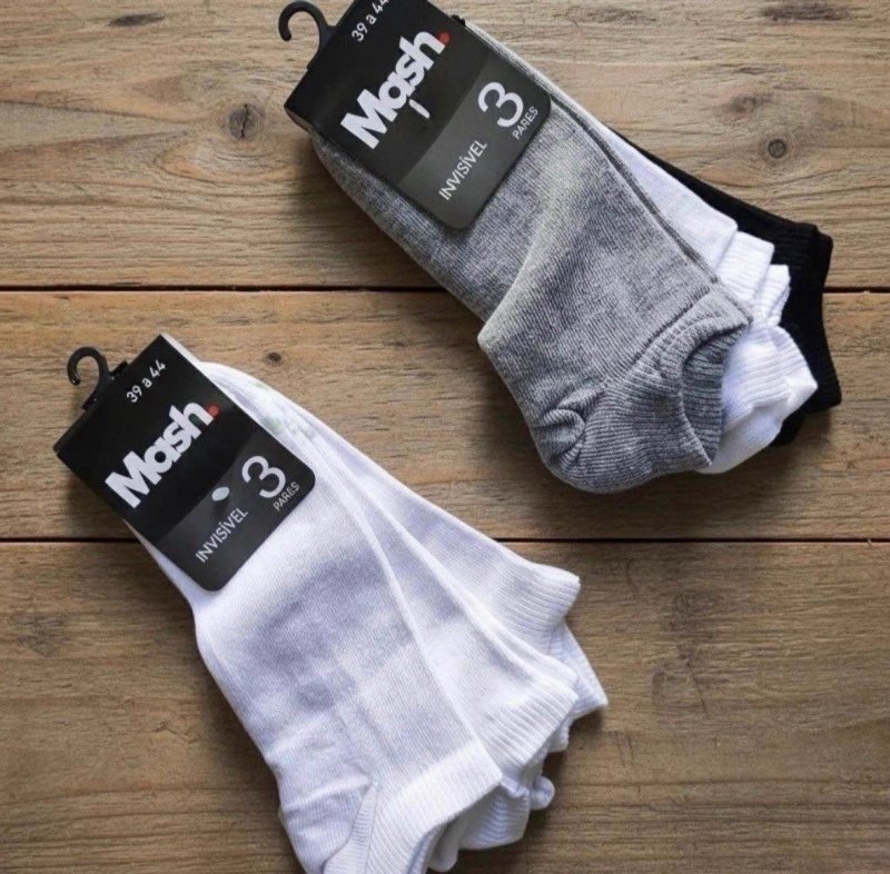 Kit 10 Pares Meias Mash Invisível Esportiva Algodão Original