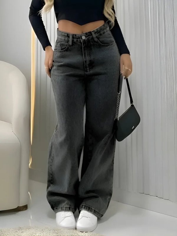 Calça Jeans Wide Leg Feminina
