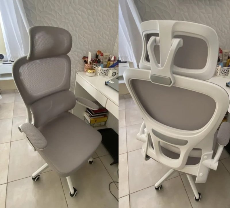 Cadeira Escritório Ergonômica Genebra G500 Luvinco Cor Cinza Com Suporte Lombar Estofado Mesh