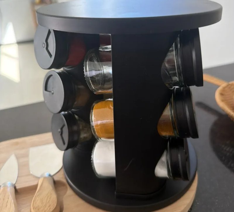 Porta Temperos Condimentos 9 Potes De Vidro Base Giratória 360°