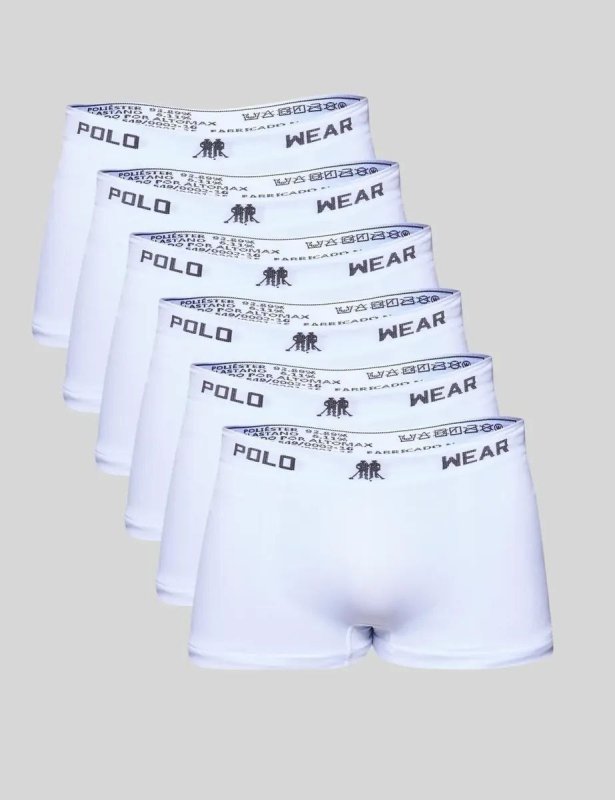 Kit 6x1 Cueca Polo Wear Boxer Microfibra Basic