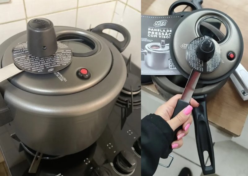 Panela de Pressão 4.5L Grafite MTA Antiaderente 6000