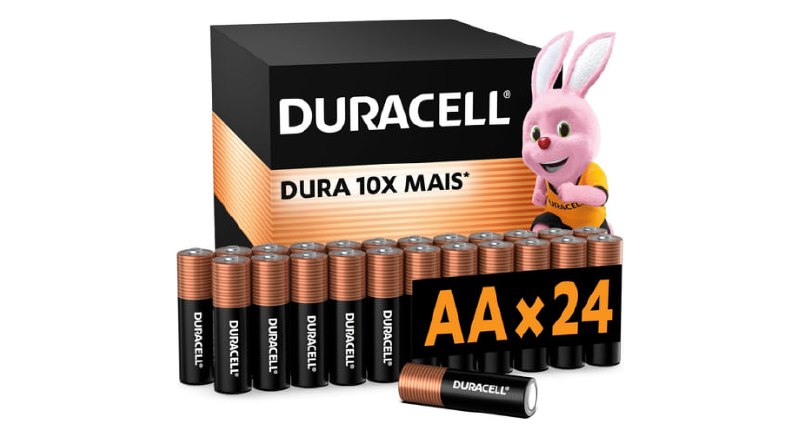 Pack 24un. Duracell Pilhas Alcalinas AA Pequena