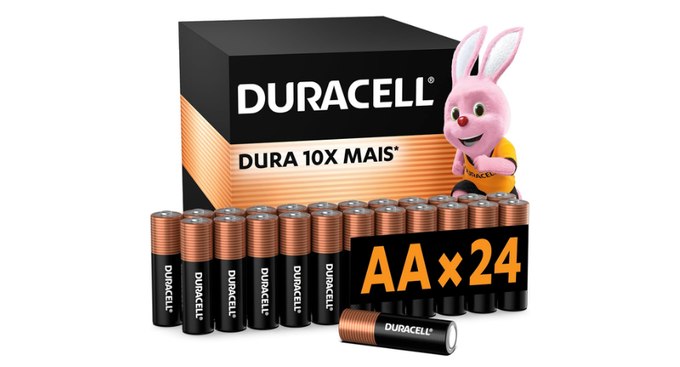 Pack 24un. Duracell Pilhas Alcalinas AA Pequena + Frete Grátis
