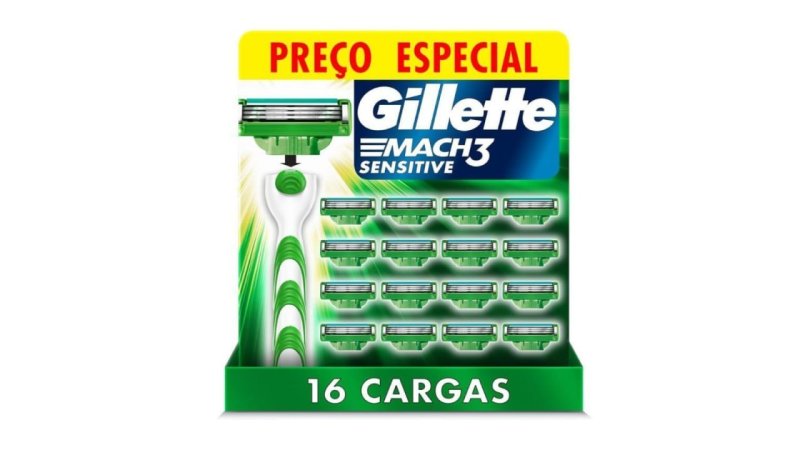 16 unidades Gillette Mach3 Sensitive