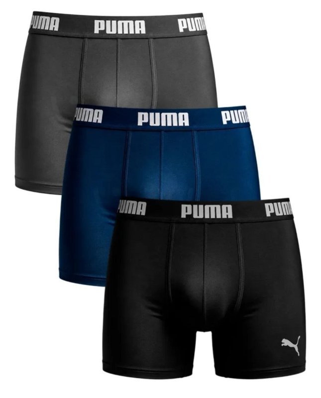 Kit 3 Cuecas Boxer Puma Sem Costura Microfibra Premium