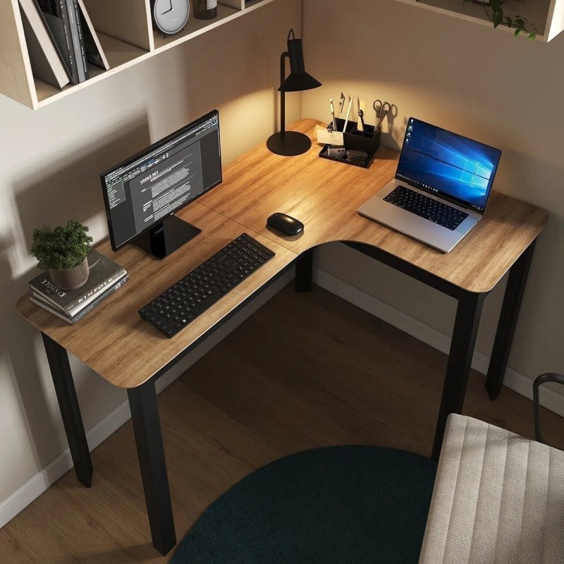 Mesa em L Orgânica Curva 120cm