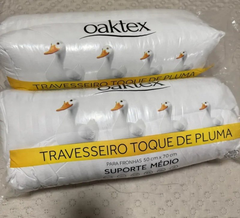 Kit 02 Travesseiro Antialérgico Pluma De Ganso 70cm X 50cm Cor Branco