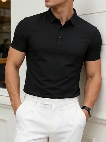 Camisa Camiseta Gola Polo Tecnológica Poliamida Alto Padrão Preto Style Tecnológica Gg
