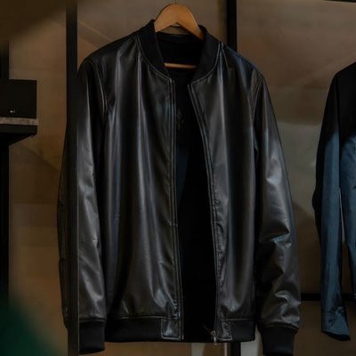 Jaqueta Bomber Courino Masculina Preta Com Zíper