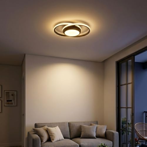 Luminária De LED De Sobrepor Redonda Bivolt 27W 3 Em 1 Com Luz Central (Preto)