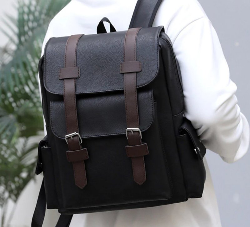 Mochila Masculina Grande Capacidade para Computador - Couro PU, Viagem e Lazer, Confortável