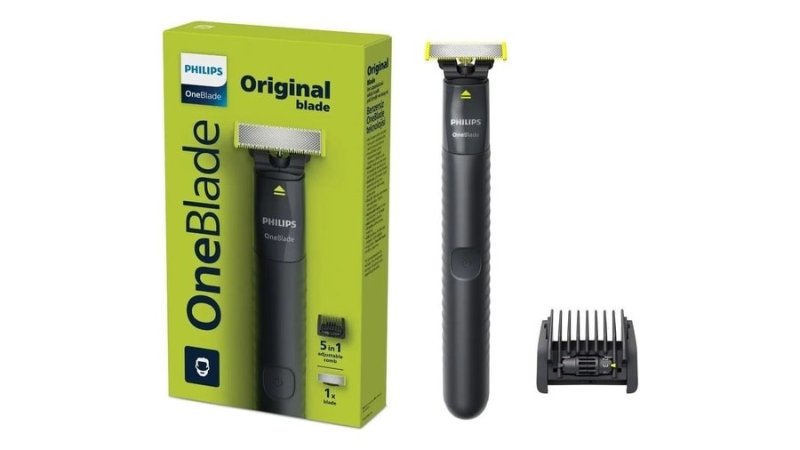 Barbeador e Aparador Elétrico Philips OneBlade com Pente 5 em 1, Sem Fio e À Prova D'Água QP1425/10