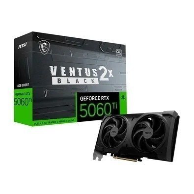 RTX 5060 TI 16GB Placa de Vídeo NVIDIA GeForce MSI RTX5060TI Ventus OC Black Plus 2x 16GB