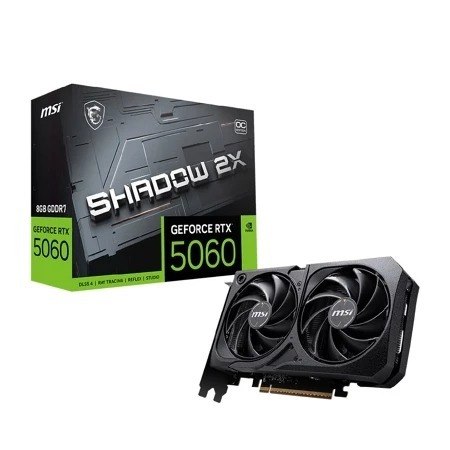 Placa de Vídeo MSI NVIDIA GeForce RTX 5060 SHADOW 2X OC, 8GB, GDDR7, 128 Bits - 912-V537-037