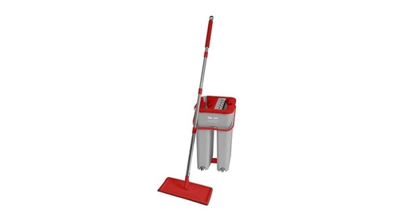 WAP Vassoura MOP com Balde MOP DUPLO COMPACTO Multiuso, Lava e Seca, com Refil de Microfibra, 8 Litros