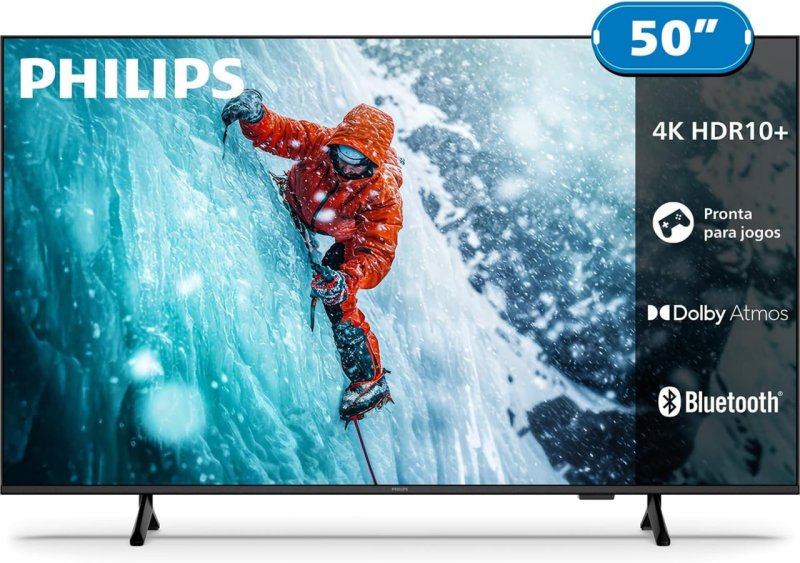 Philips Smart TV 50" 4K - Comando de Voz, Dolby Atmos, HDR