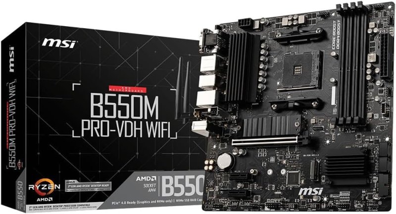 Placa-Mãe MSI B550M PRO-VDH WIFI AM4 mATX