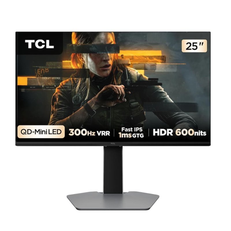 Monitor Gamer 25" Full HD 25G64 QD-Mini LED 300Hz 1ms FreeSync Premium TCL