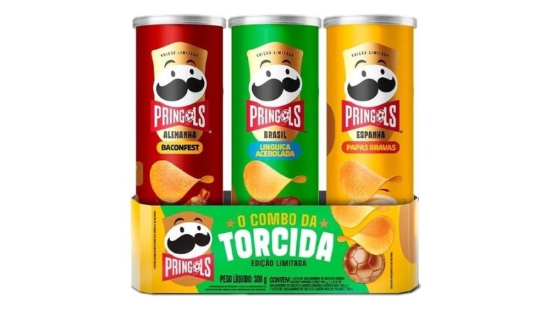 Salgadinho Batata Frita Pringles Tripack Especial Festa do Futebol