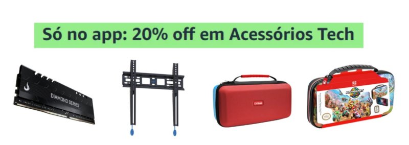 20% off em Acessórios Tech