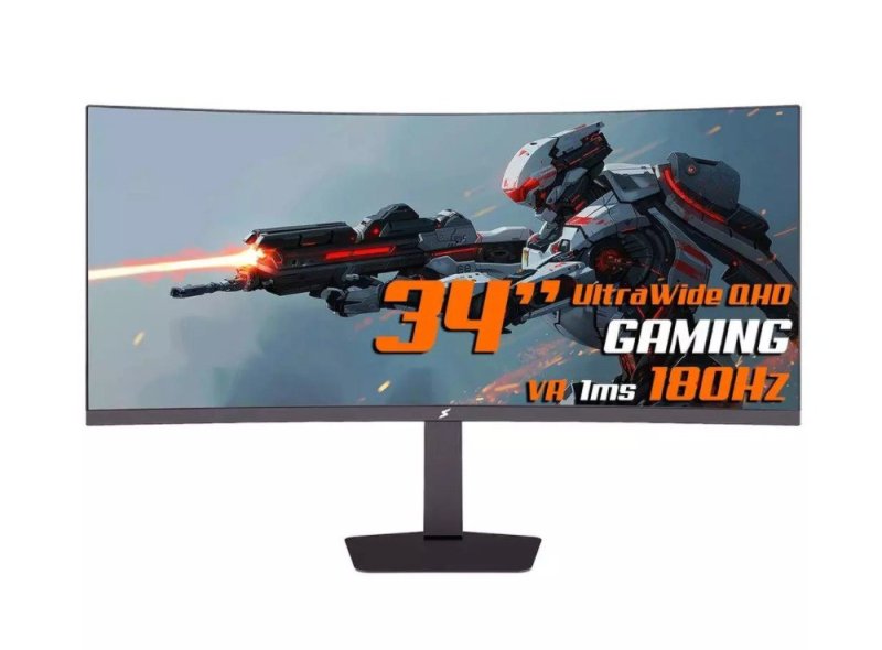Monitor Gamer SuperFrame Enterprise, 34 Pol, Curvo, UltraWide Quad HD, VA, 1ms, 180Hz
