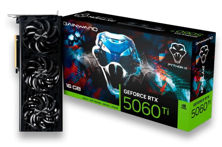PLACA DE VIDEO NV RTX5060TI 16GB PYTHON III GDDR7 128BITS GAINWARD