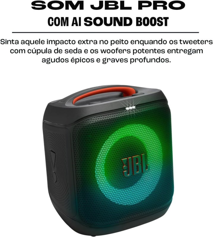 JBL PartyBox Encore Essential 2 - 100W RMS - Show de Luzes - Bateria 15h