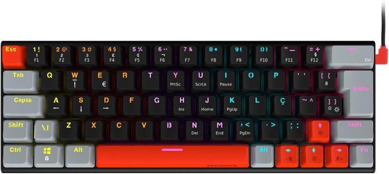 TECLADO GAMER MECANICO PCYES KUROMORI 60% - SWITCH BLUE - LED RAINBOW