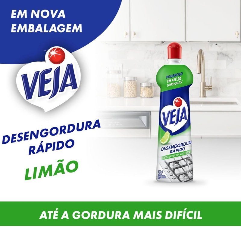 10x Veja Desengordura Rápido Limpador Limão 500ml