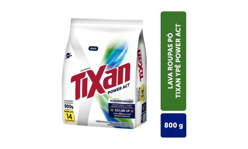 10x Ypê Lava Roupas em Pó Power Act 800g (Sachê)