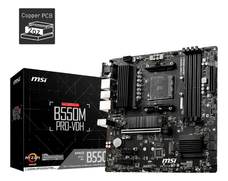 Placa Mãe Msi B550m A-pro Ddr4 Socket Am4 M-atx Vga Dport