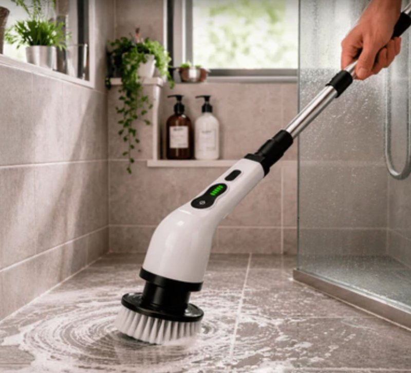 Mop Escova Elétrica Rotatória 9 Em 1 Recarregável USB-C Multiuso Limpeza Para Banheiro Cozinha E Piso