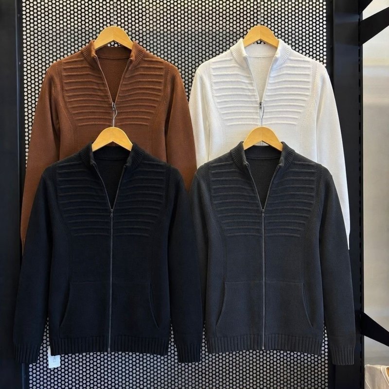 Jaqueta Masculina Blusa De Frio Malha Grossa Ziper E Bolso