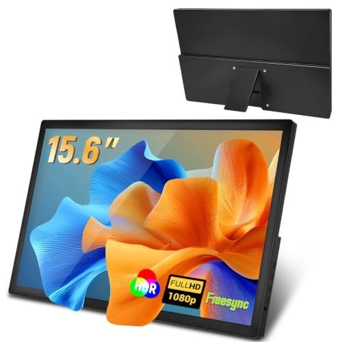 Monitor Portátil para Notebook 15.6" FHD IPS Ultra Fino 1080P com HDR e FreeSync USB-C/HDMI