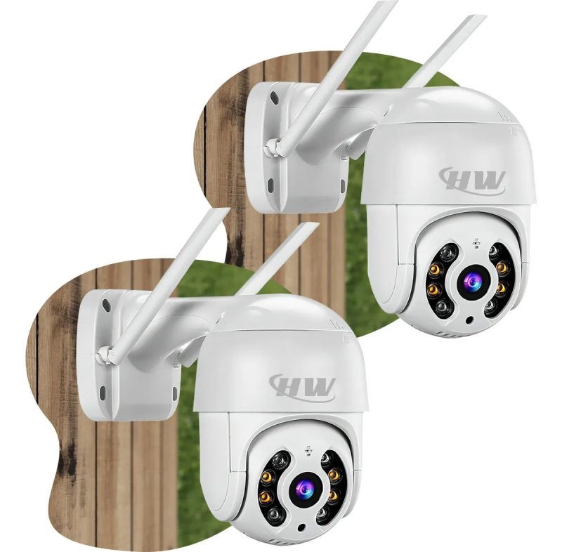 Kit 2 Câmeras Segurança IP Interna Externa WiFi iCSee - Infravermelho Prova D'Água